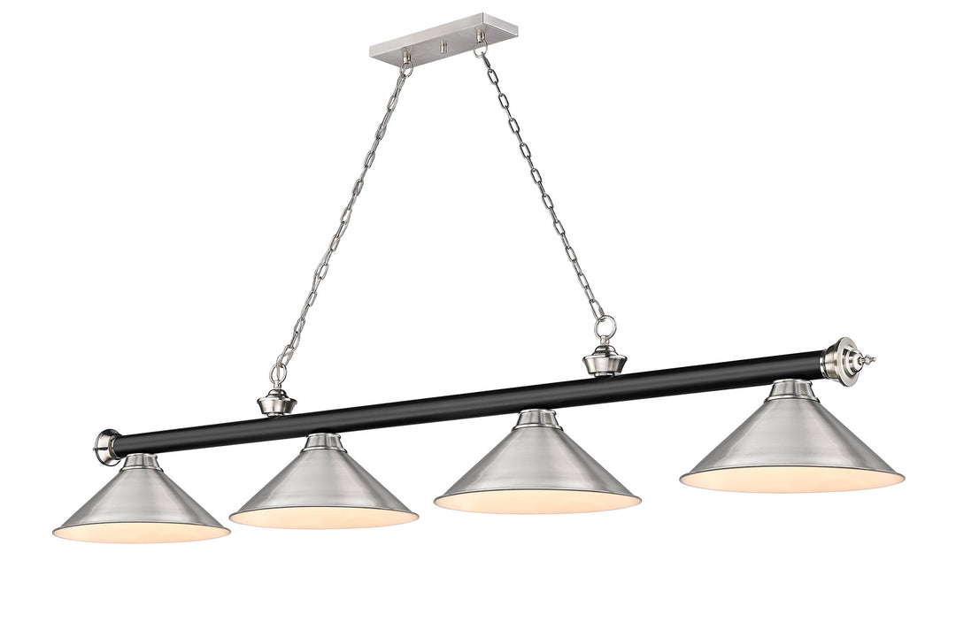 Z-Lite Cordon 2306-4MB-BN-BN15 Pendant Light - Matte Black / Brushed Nickel