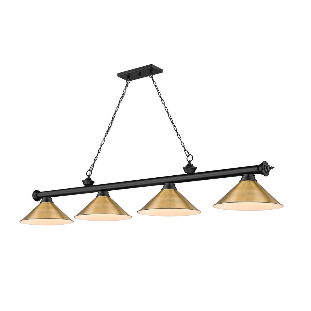 Z-Lite Cordon 2306-4MB-RB15 Pendant Light - Matte Black / Rubbed Brass