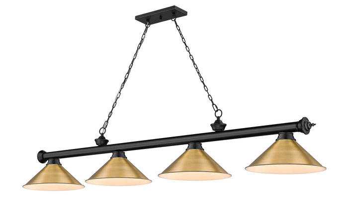 Z-Lite Cordon 2306-4MB-RB15 Pendant Light - Matte Black / Rubbed Brass