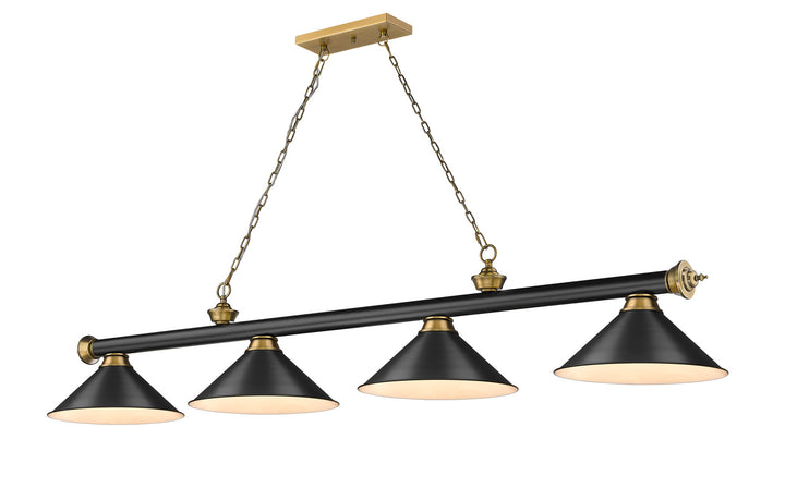 Z-Lite Cordon 2306-4MB-RB-MB15 Pendant Light - Matte Black / Rubbed Brass