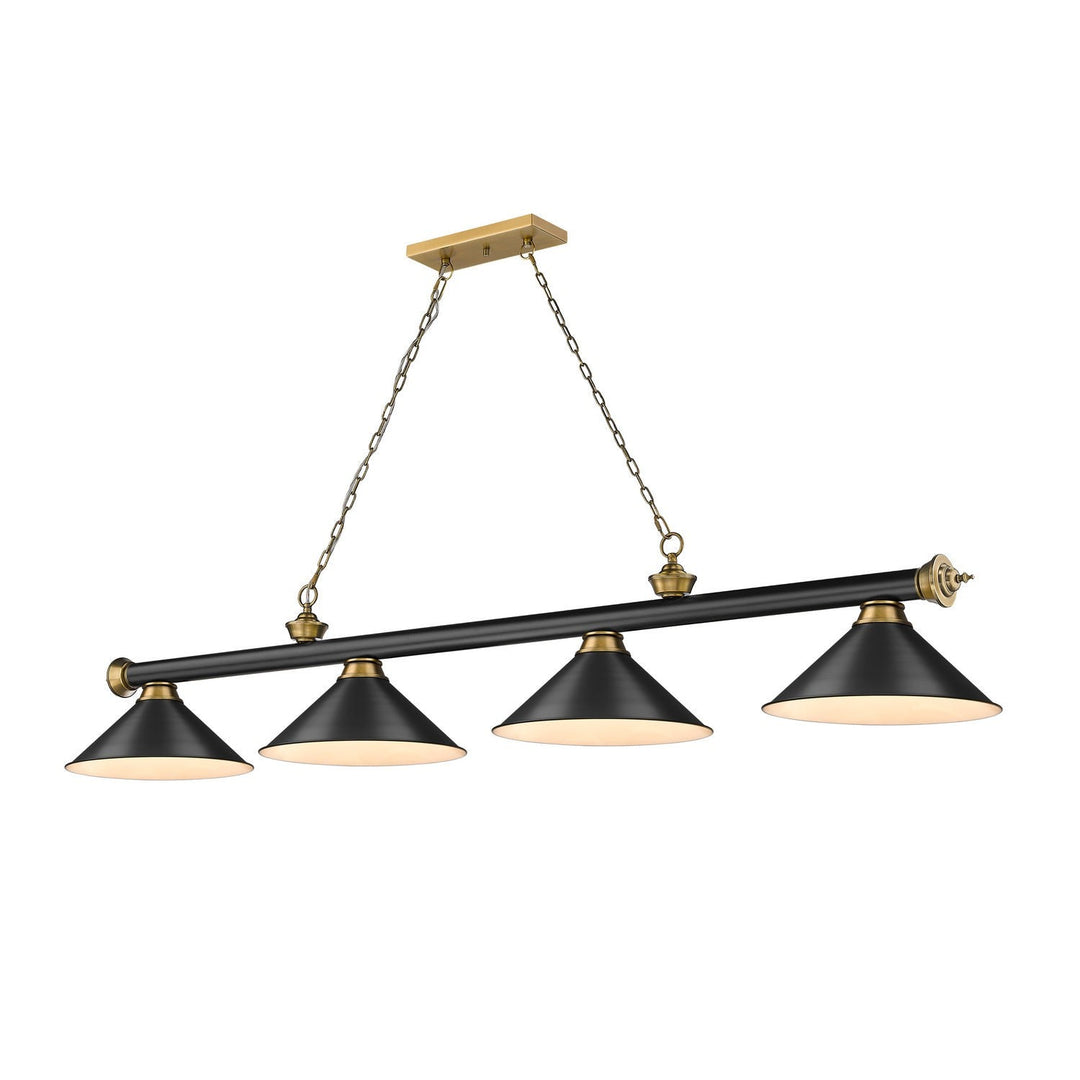 Z-Lite Cordon 2306-4MB-RB-MB15 Pendant Light - Matte Black / Rubbed Brass