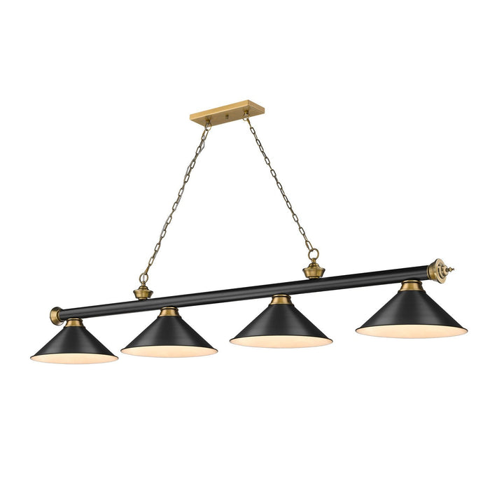 Z-Lite Cordon 2306-4MB-RB-MB15 Pendant Light - Matte Black / Rubbed Brass