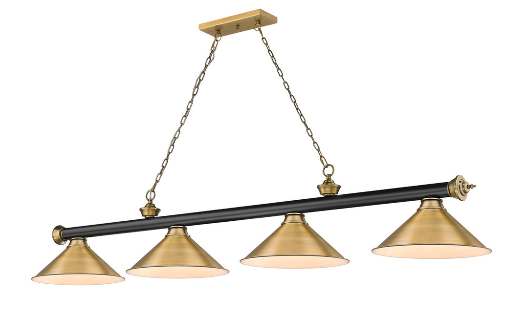 Z-Lite Cordon 2306-4MB-RB-RB15 Pendant Light - Matte Black / Rubbed Brass