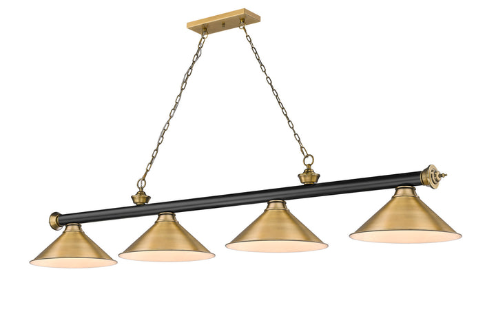 Z-Lite Cordon 2306-4MB-RB-RB15 Pendant Light - Matte Black / Rubbed Brass