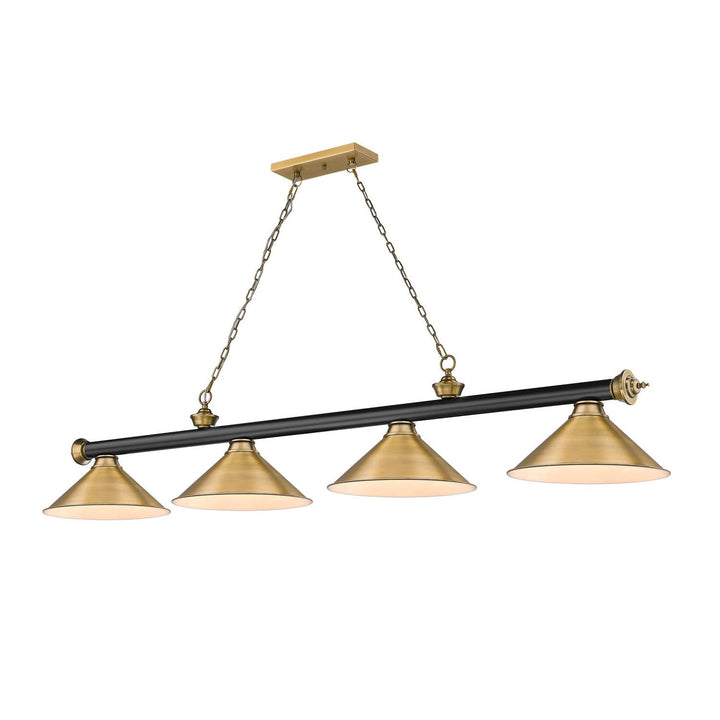 Z-Lite Cordon 2306-4MB-RB-RB15 Pendant Light - Matte Black / Rubbed Brass