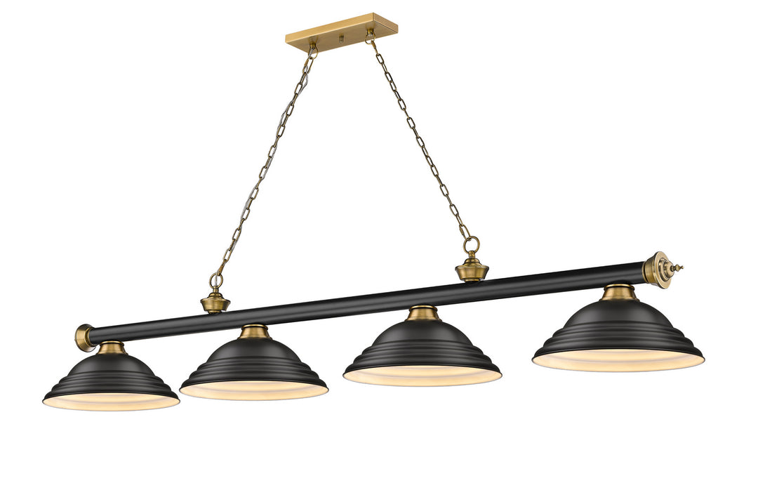 Z-Lite Cordon 2306-4MB-RB-SMB Pendant Light - Matte Black / Rubbed Brass