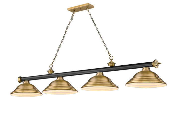 Z-Lite Cordon 2306-4MB-RB-SRB Pendant Light - Matte Black / Rubbed Brass