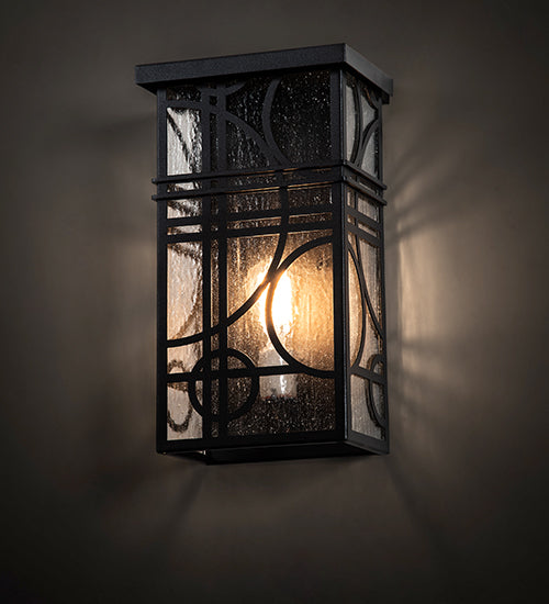 Meyda Tiffany Lighting 116773 Revival One Light Wall Sconce Outdoor Black