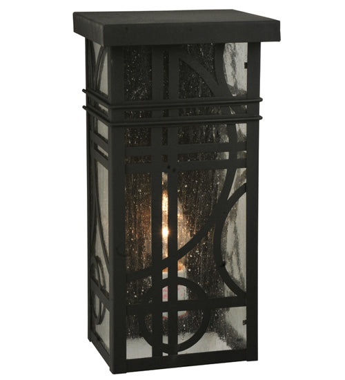 Meyda Tiffany Lighting 116774 Revival One Light Wall Sconce Outdoor Black