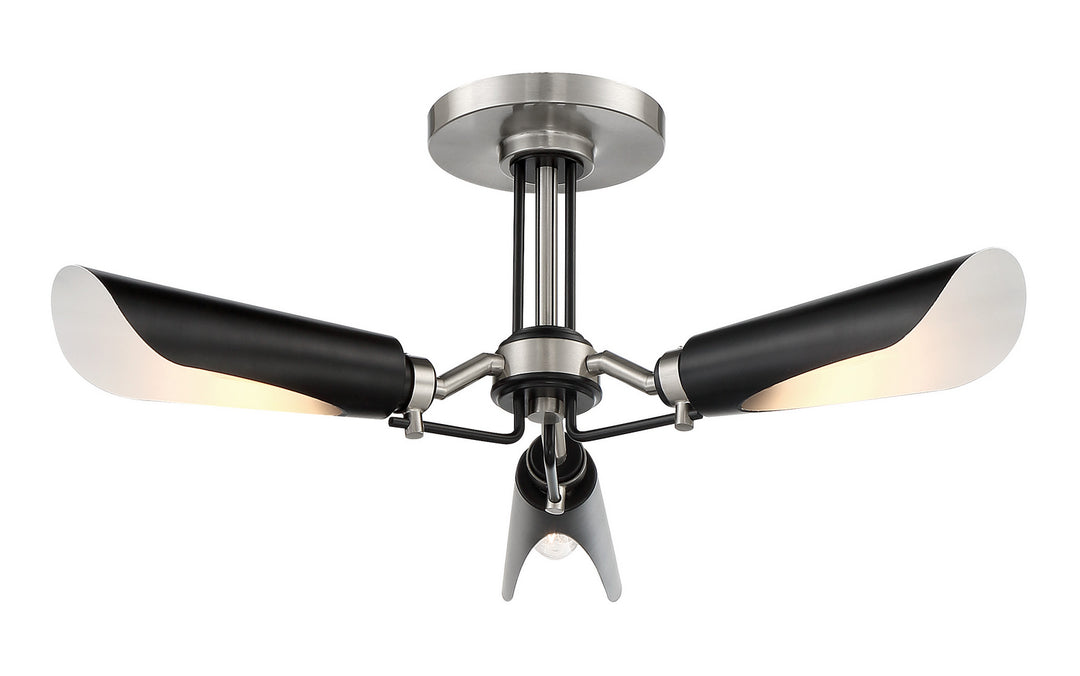 George Kovacs Turbine P1693-691 Ceiling Light - Coal With Brushed Nickel