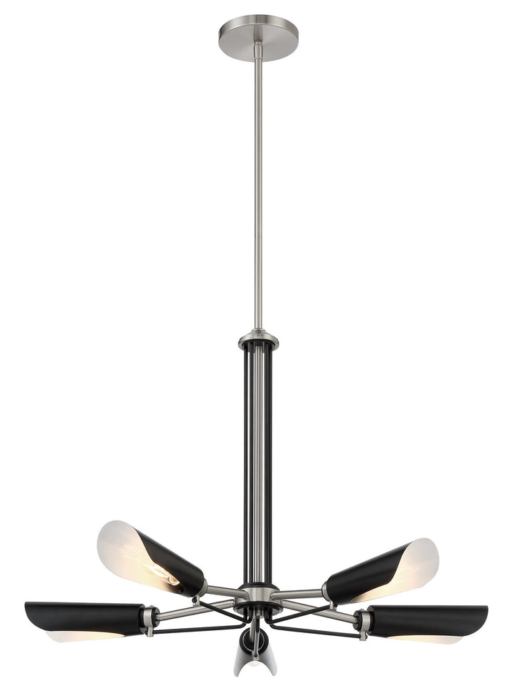 George Kovacs Turbine P1695-691 Chandelier Light - Coal With Brushed Nickel