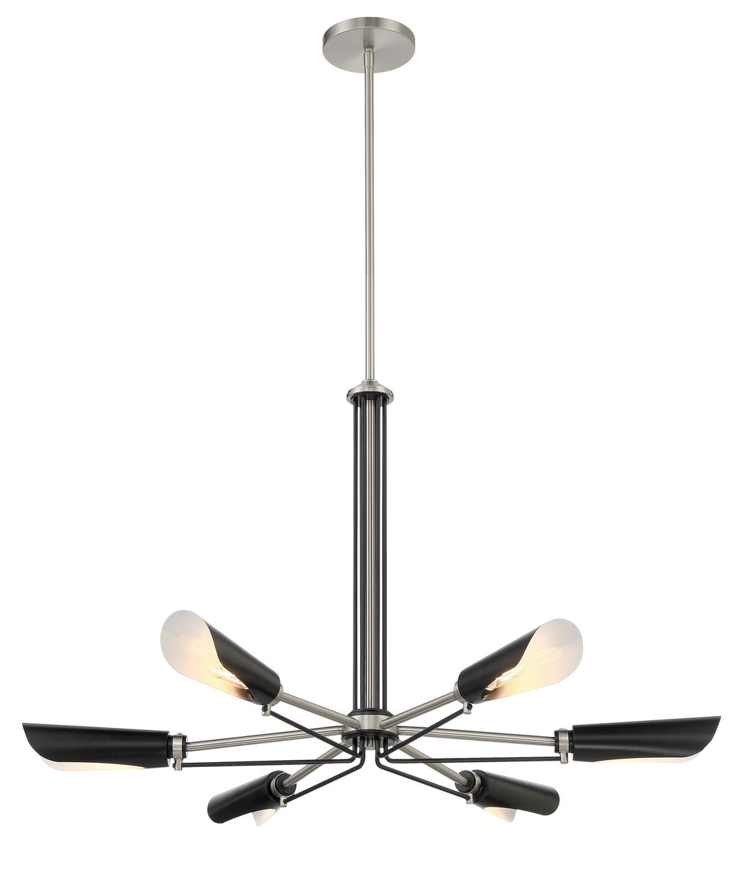 George Kovacs Turbine P1696-691 Chandelier Light - Coal With Brushed Nickel