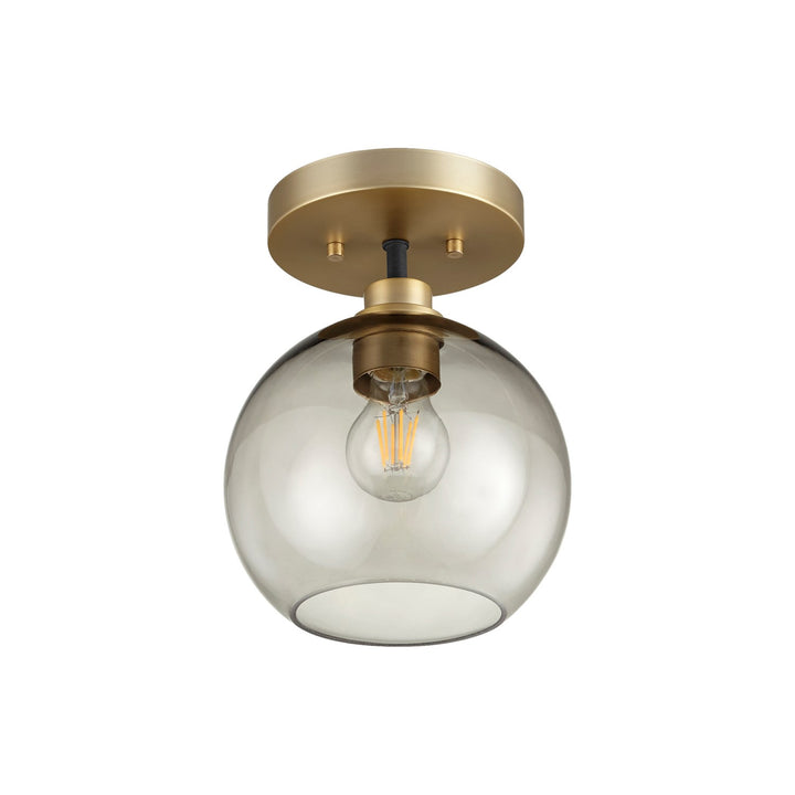Quorum Clarion 372-1-6980 Ceiling Light - Textured Black W/ Aged Brass