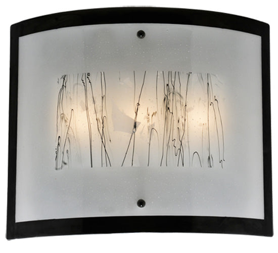 Meyda Tiffany Fused Glass 116897 Wall Light - White Fracs/Black Streamer/Frost/Black Border