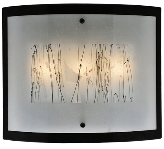 Meyda Tiffany Fused Glass 116897 Wall Light - White Fracs/Black Streamer/Frost/Black Border