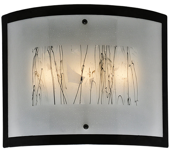 Meyda Tiffany Fused Glass 116897 Wall Light - White Fracs/Black Streamer/Frost/Black Border