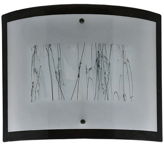 Meyda Tiffany Fused Glass 116897 Wall Light - White Fracs/Black Streamer/Frost/Black Border