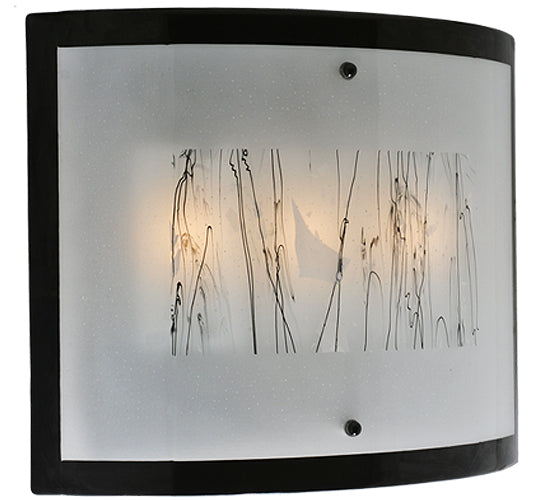 Meyda Tiffany Fused Glass 116897 Wall Light - White Fracs/Black Streamer/Frost/Black Border