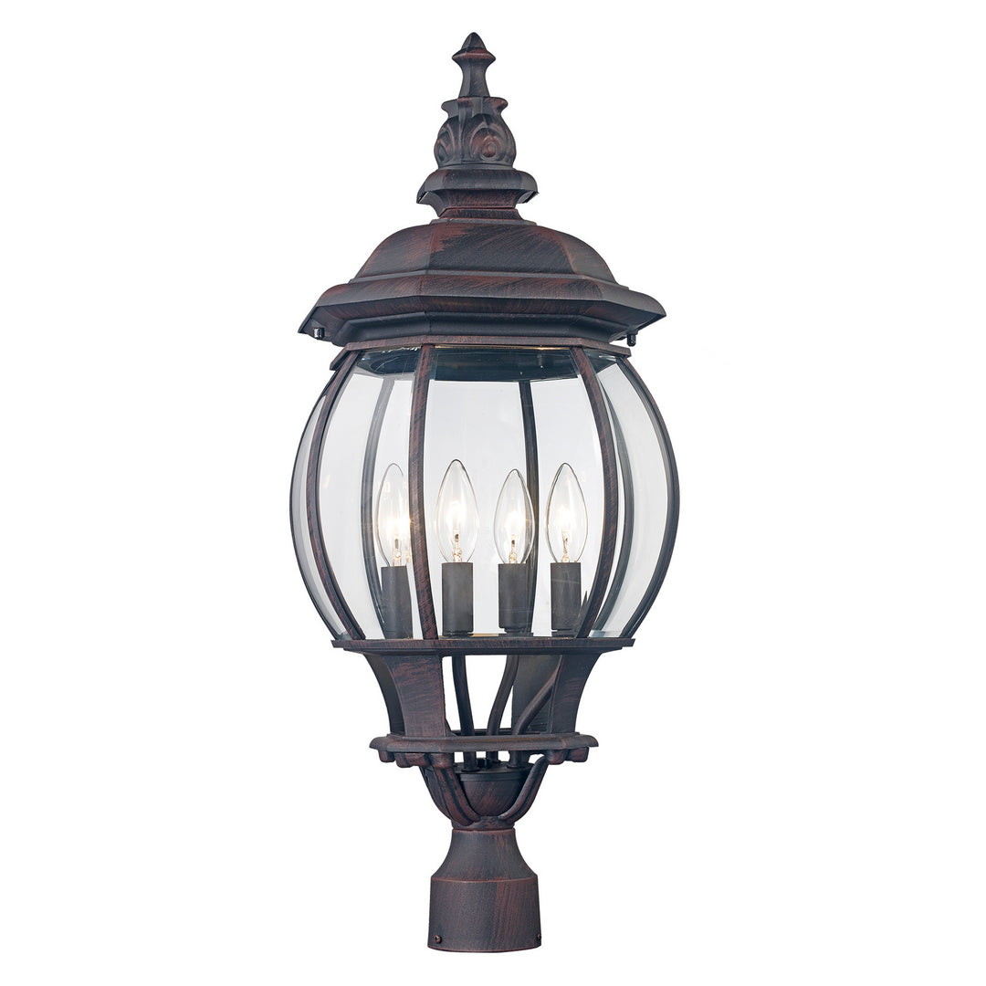 Trans Globe Imports 4062 RT Parsons Four Light Postmount Lantern Outdoor Bronze / Dark