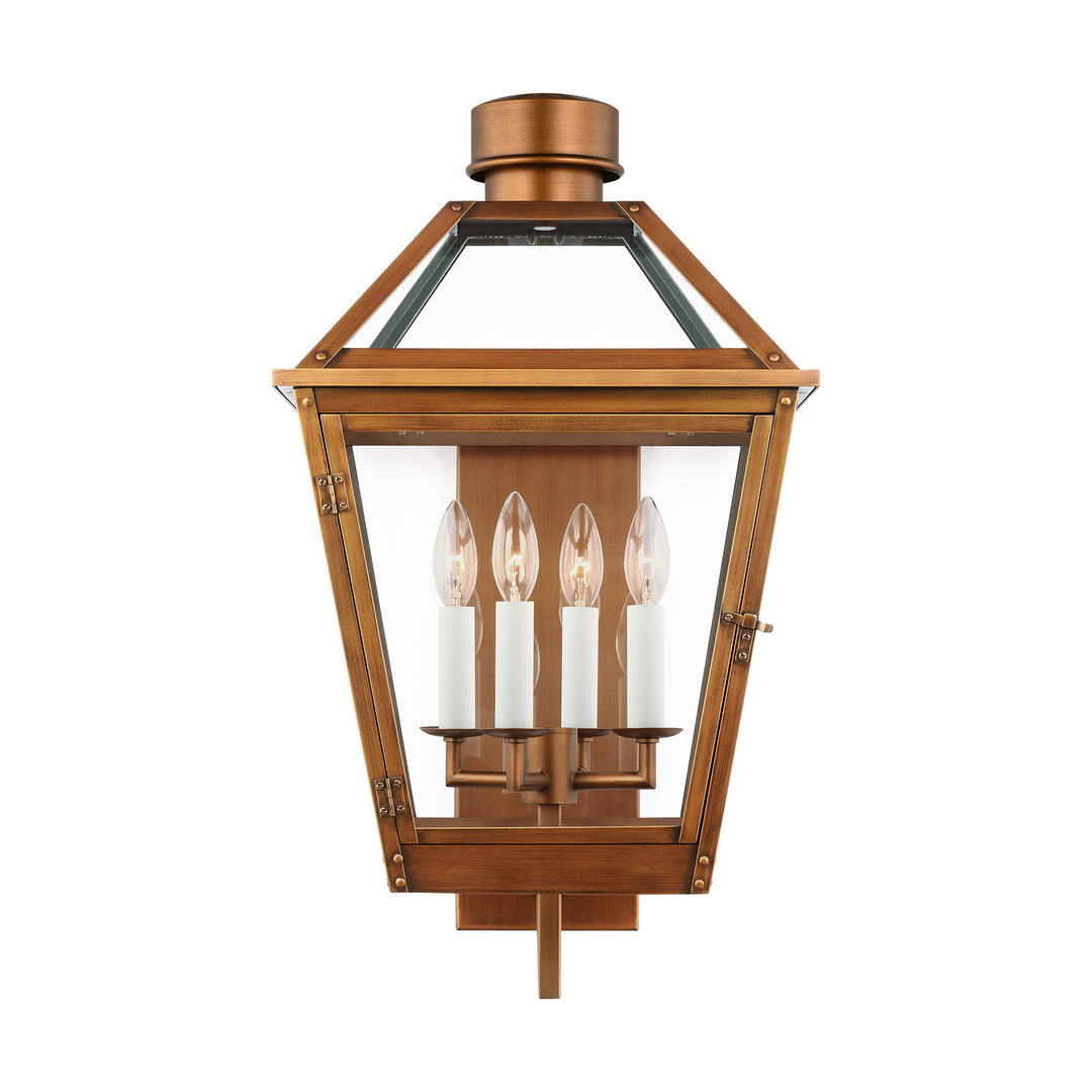Visual Comfort Studio CO1374NCP Hyannis Four Light Lantern Outdoor Copper/Antique/Verde