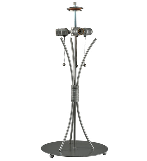 Meyda Tiffany Lighting 117152 Chrisanne Three Light Table Base Hardware Utility Light Pewter, Nickel, Silver