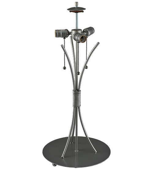 Meyda Tiffany Lighting 117152 Chrisanne Three Light Table Base Hardware Utility Light Pewter, Nickel, Silver