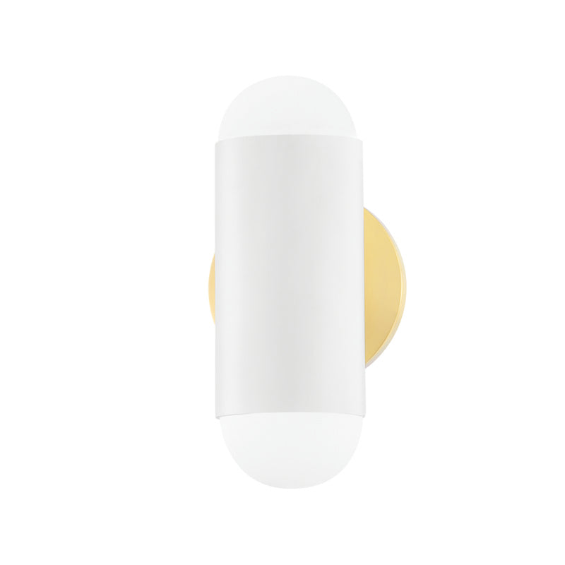 Mitzi Kira H484102-AGB/SWH Wall Sconce Light - Aged Brass/Soft White Combo