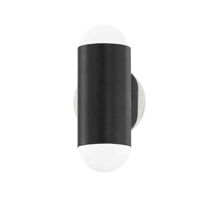 Mitzi Kira H484102-PN/SBK Wall Sconce Light - Polished Nickel/Soft Black