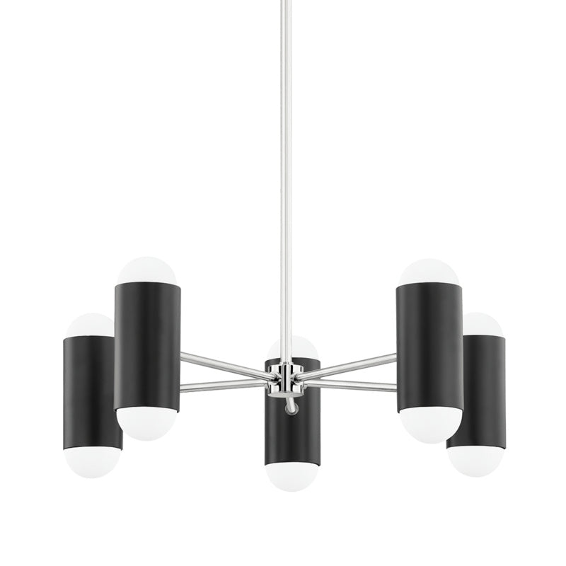 Mitzi Kira H484810-PN/SBK Chandelier Light - Polished Nickel/Soft Black