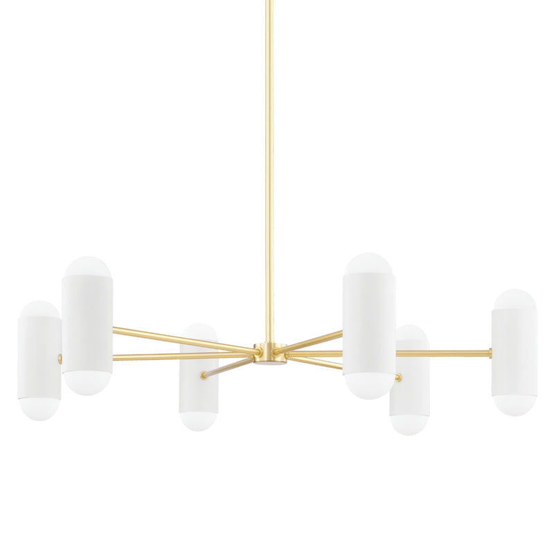 Mitzi Kira H484812-AGB/SWH Chandelier Light - Aged Brass/Soft White Combo