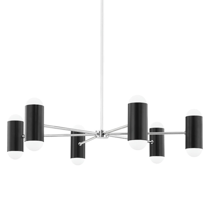 Mitzi Kira H484812-PN/SBK Chandelier Light - Polished Nickel/Soft Black