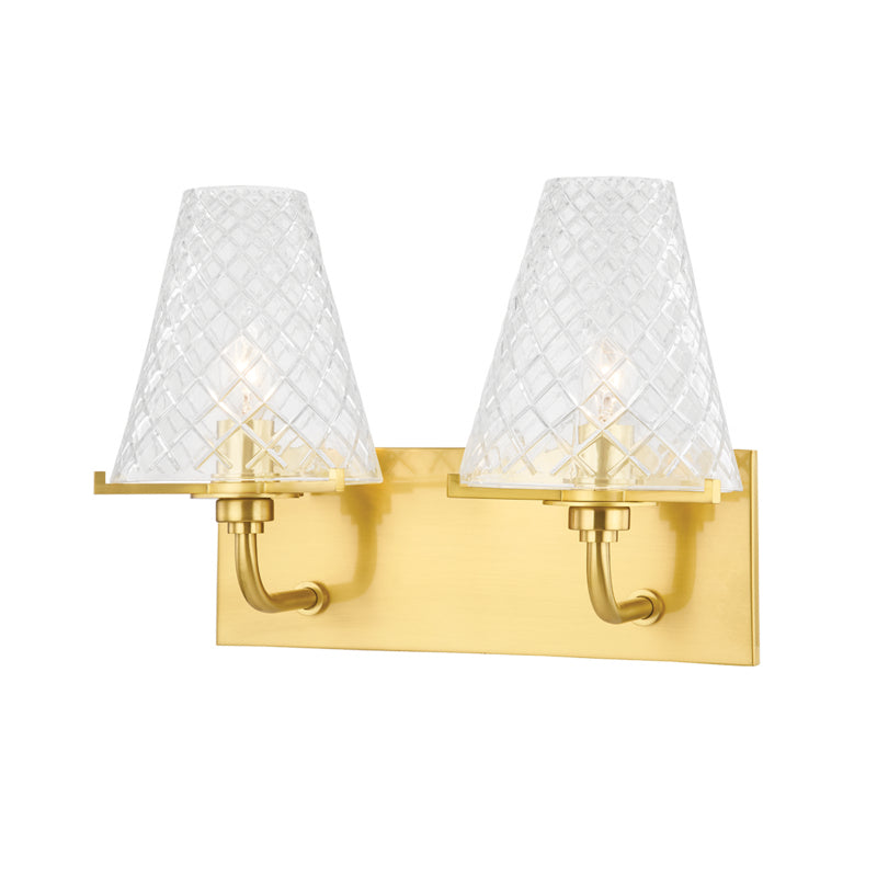 Mitzi Irene H495302-AGB Bath Vanity Light 14 in. wide - Aged Brass