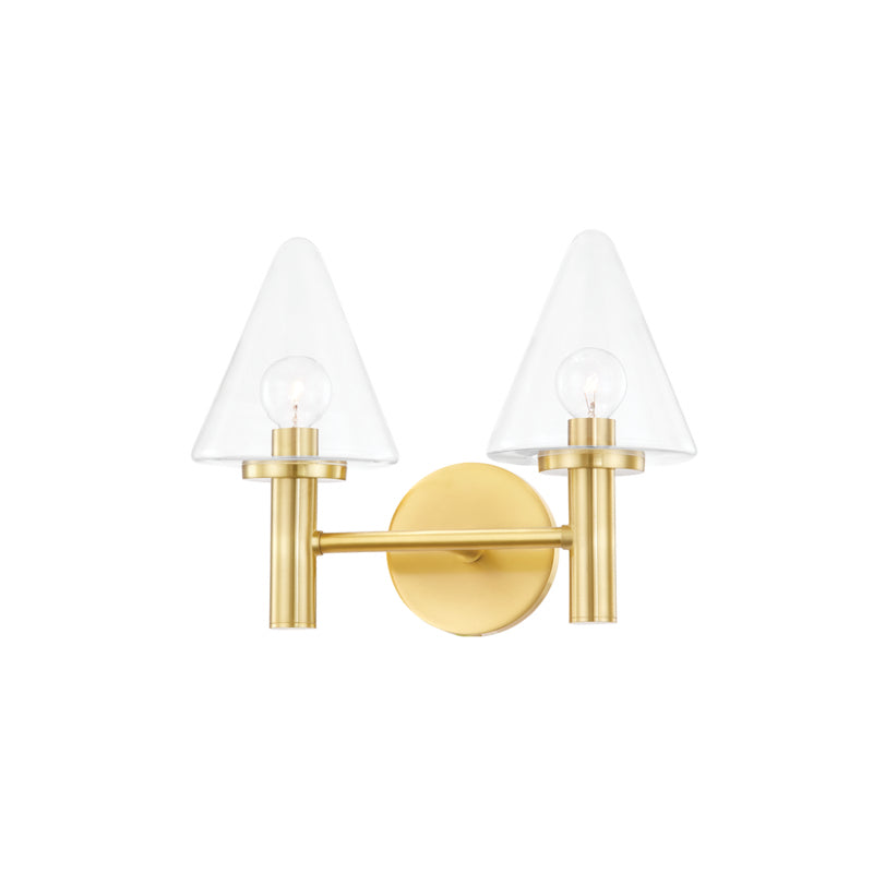 Mitzi Connie H540302-AGB Bath Vanity Light 14 in. wide - Aged Brass