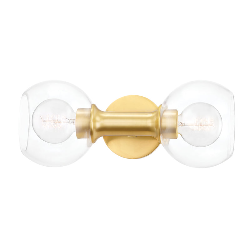 Mitzi Leslie H543302-AGB Bath Vanity Light 7 in. wide - Aged Brass