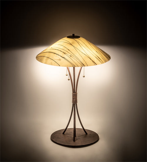 Meyda Tiffany Lighting 117160 Metro Fusion Three Light Table Lamp Lamp Bronze / Dark