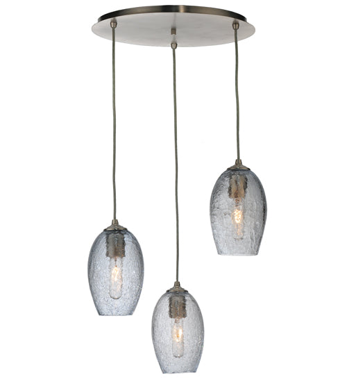 Meyda Tiffany Crackle Orb 117170 Pendant Light - Brushed Nickel