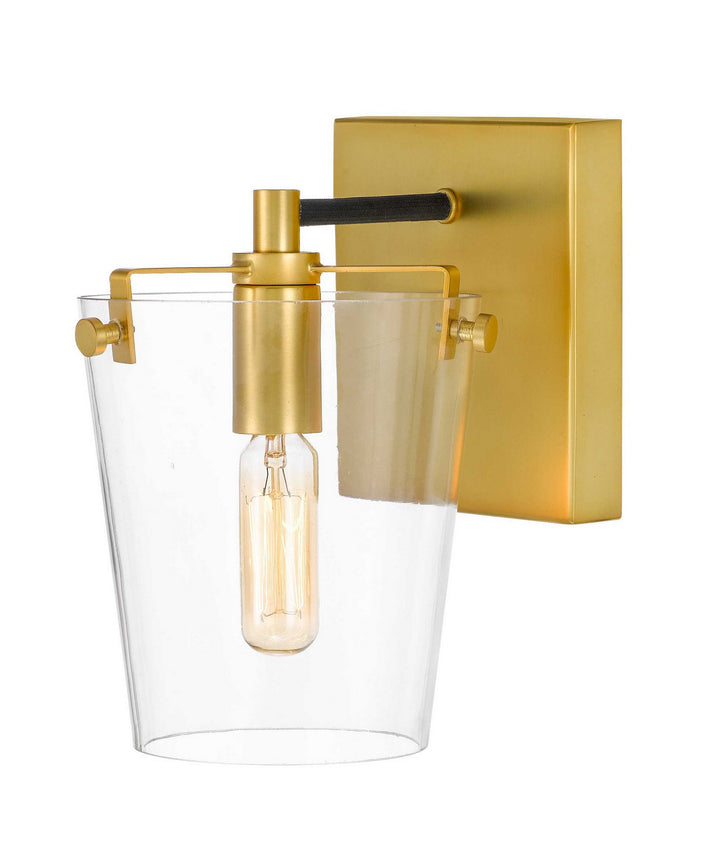 Varaluz Arlo 351B01BLSB Wall Sconce Light - Black/Satin Brass