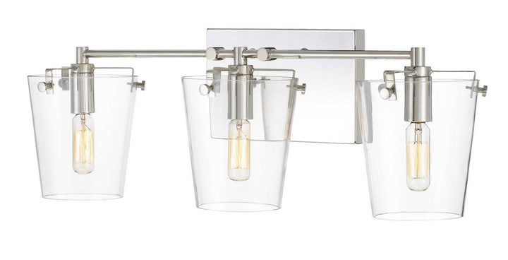 Varaluz Arlo 351B03BLPN Bath Vanity Light 23 in. wide - Black/Polished Nickel