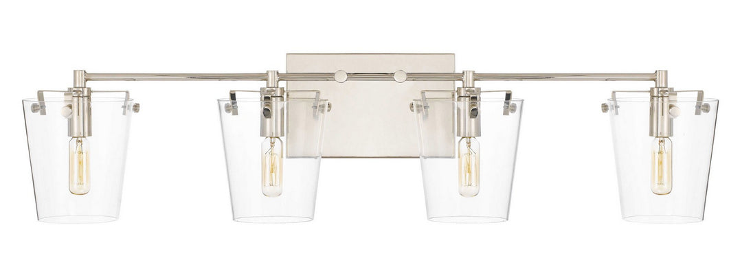Varaluz Arlo 351B04BLPN Bath Vanity Light 32 in. wide - Black/Polished Nickel