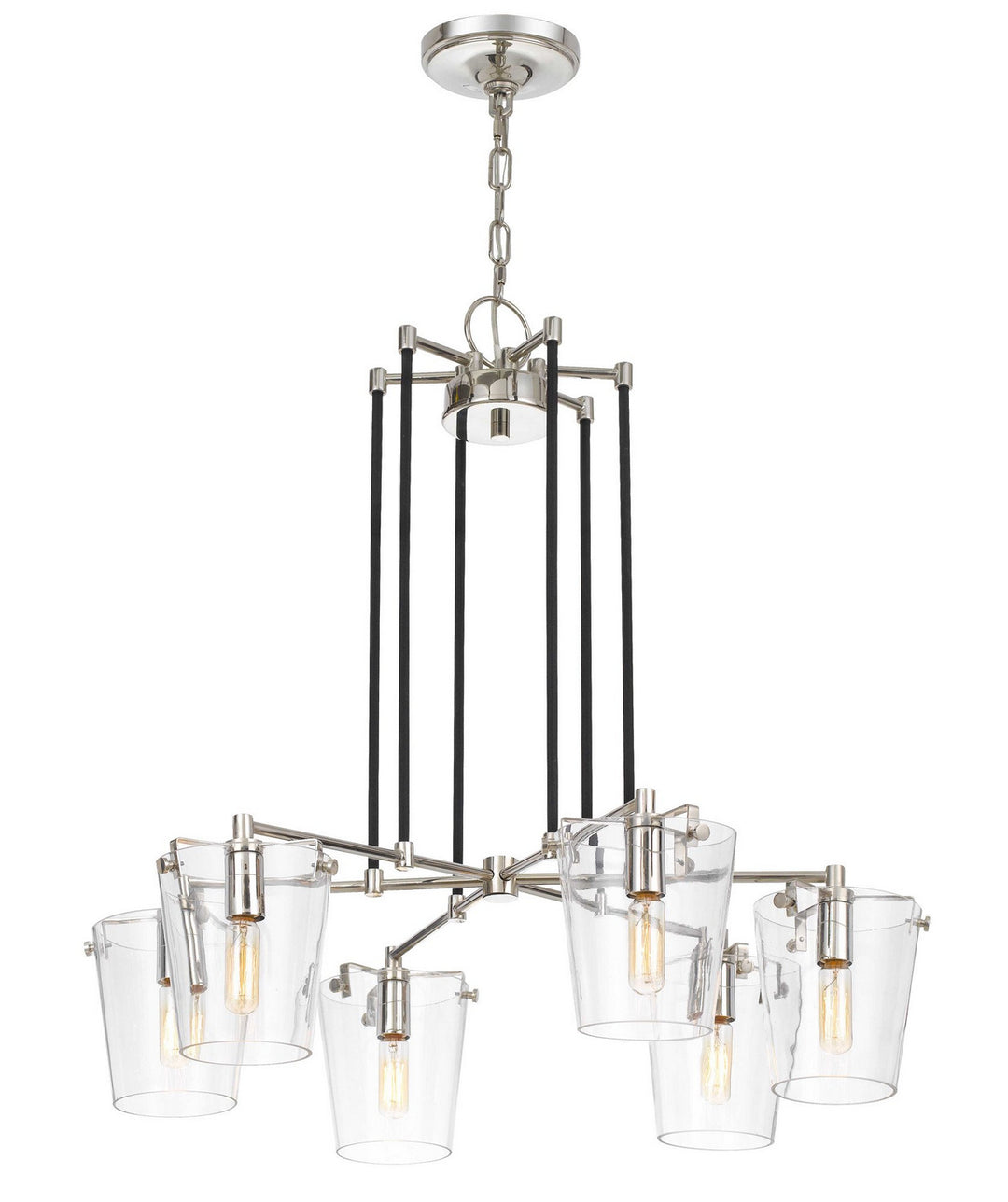 Varaluz Arlo 351C06BLPN Chandelier Light - Black/Polished Nickel