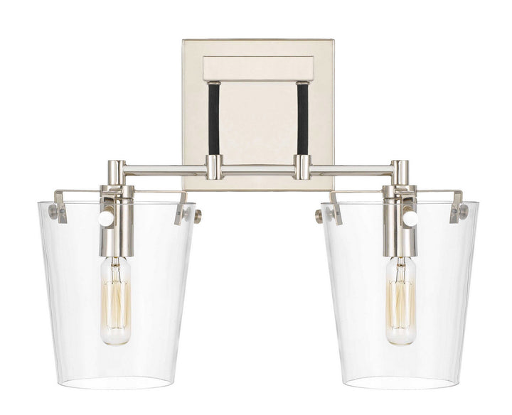 Varaluz Arlo 351K02BLPN Bath Vanity Light 15 in. wide - Black/Polished Nickel