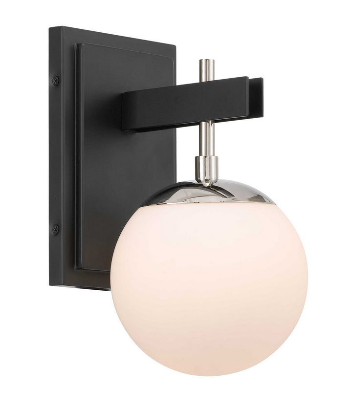 Varaluz Allie 352B01BLPN Wall Sconce Light - Black/Polished Nickel