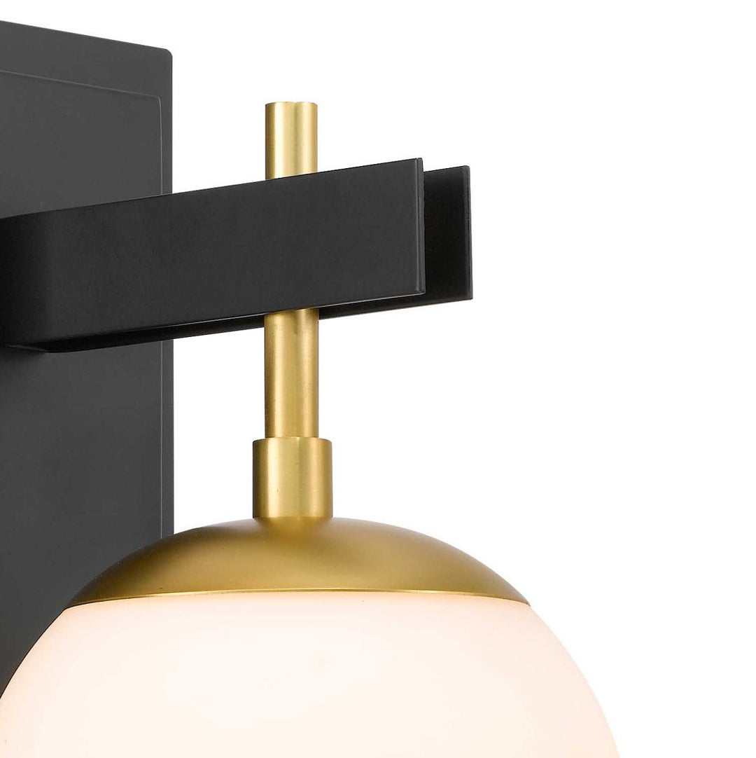 Varaluz Allie 352B01BLSB Wall Sconce Light - Black/Satin Brass