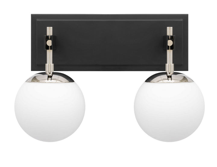 Varaluz Allie 352B02BLPN Bath Vanity Light 17 in. wide - Black/Polished Nickel