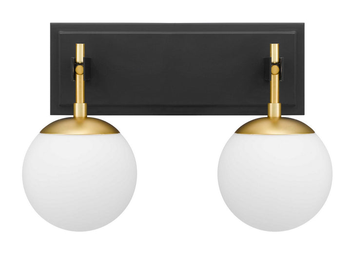 Varaluz Allie 352B02BLSB Bath Vanity Light 17 in. wide - Black/Satin Brass