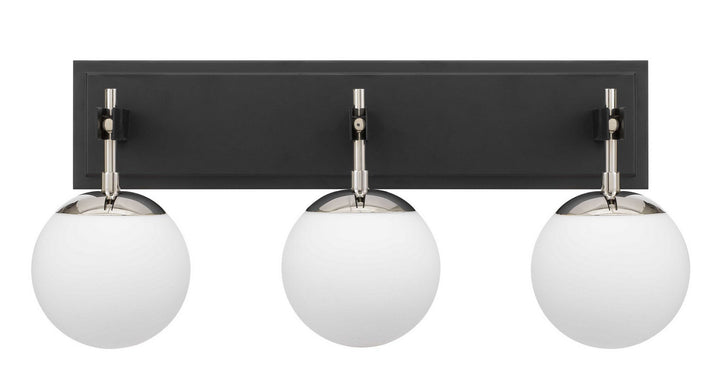 Varaluz Allie 352B03BLPN Bath Vanity Light 25 in. wide - Black/Polished Nickel