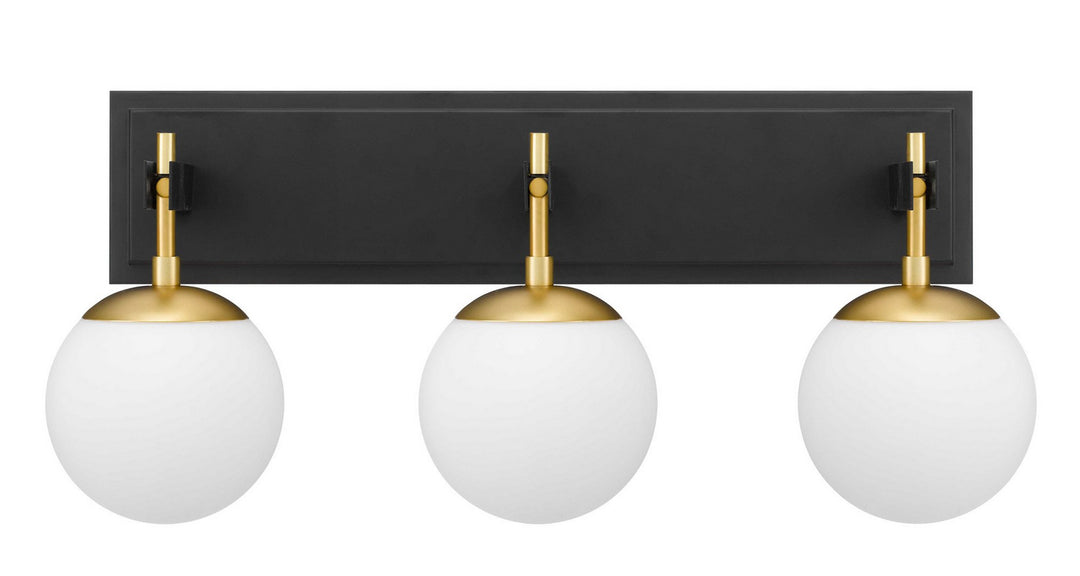 Varaluz Allie 352B03BLSB Bath Vanity Light 25 in. wide - Black/Satin Brass