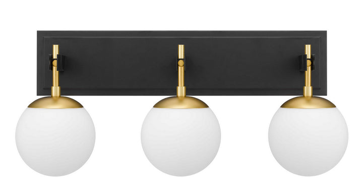Varaluz Allie 352B03BLSB Bath Vanity Light 25 in. wide - Black/Satin Brass