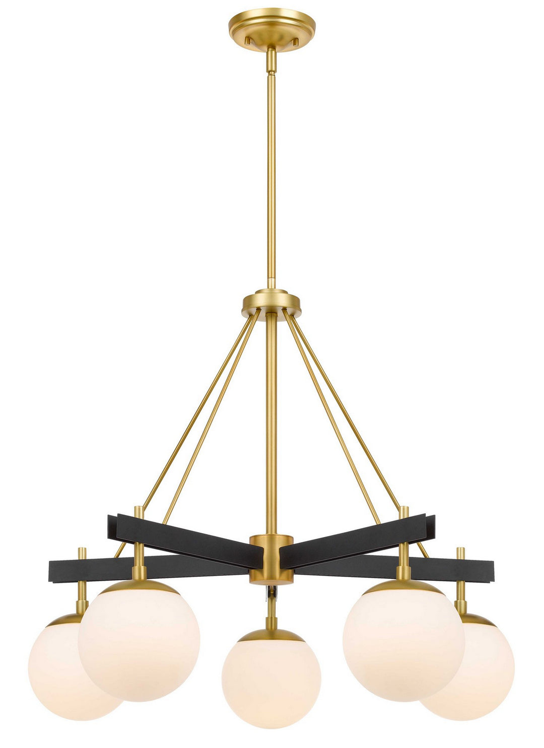 Varaluz Allie 352C05BLSB Chandelier Light - Black/Satin Brass