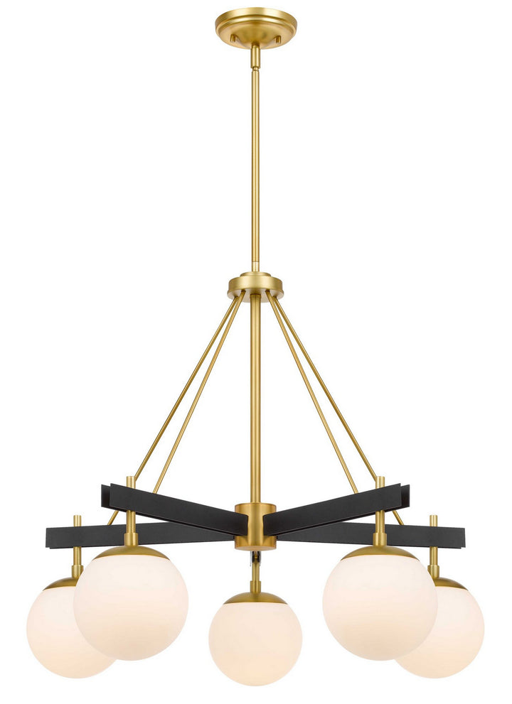 Varaluz Allie 352C05BLSB Chandelier Light - Black/Satin Brass